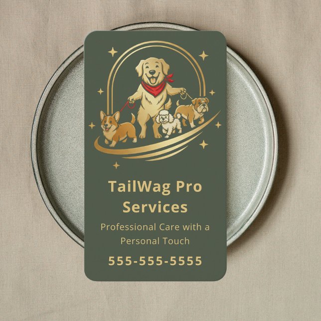Carte De Visite Service de garde de chien moderne, de garde d'anim (Créateur téléchargé)