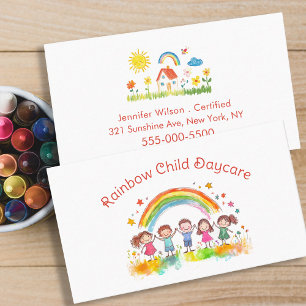 Carte De Visite Service de garde d'enfants Arc-en-ciel