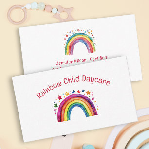 Carte De Visite Service de garde d'enfants Arc-en-ciel