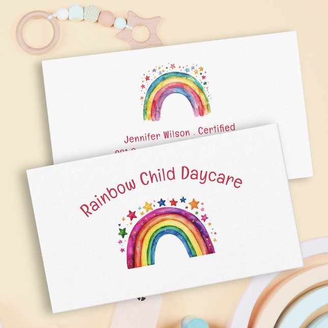 Carte De Visite Service de garde d'enfants Arc-en-ciel (Créateur téléchargé)