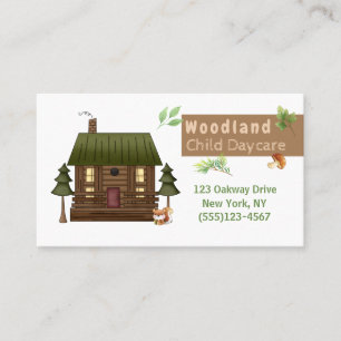 Carte De Visite Service de garderie Cabine de style Woodland