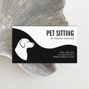 Carte De Visite Service de gardiennage d'animaux Silhouette de chi
