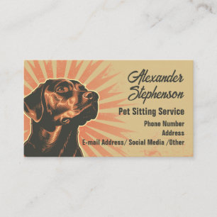 Carte De Visite Service de gardiennage de chiens Promenade de chie