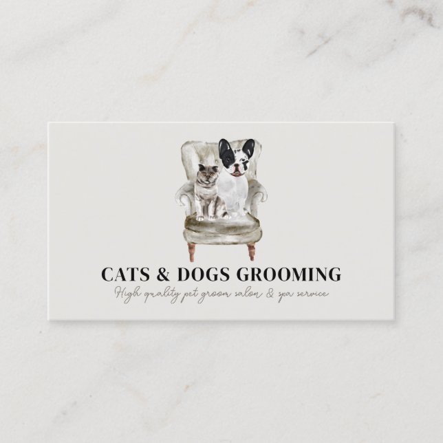 Carte De Visite Service de gardiennage de petits animaux de compag (Devant)