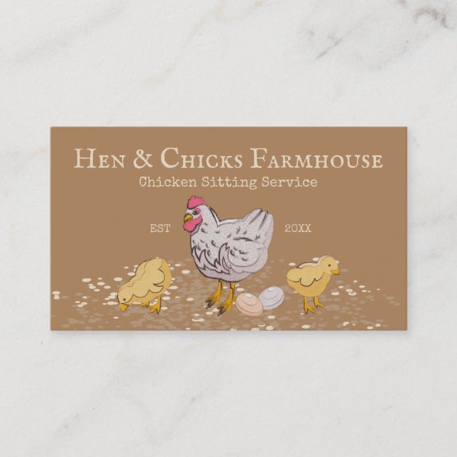 Carte De Visite Service de gardiennage de poulets (Devant)