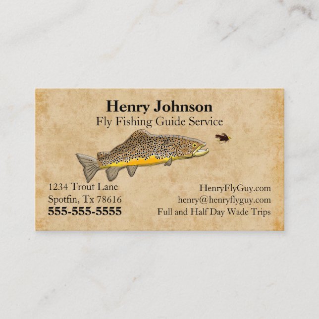 Carte De Visite Service de guide de pêche à la mouche (Devant)