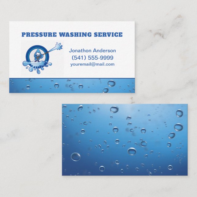 Carte De Visite Service de lavage de pression professionnel (Devant / Derrière)