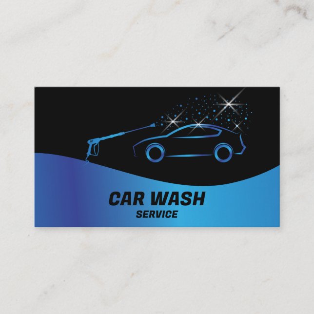 Carte De Visite Service de lavage de voiture nettoyage à haute pre (Devant)
