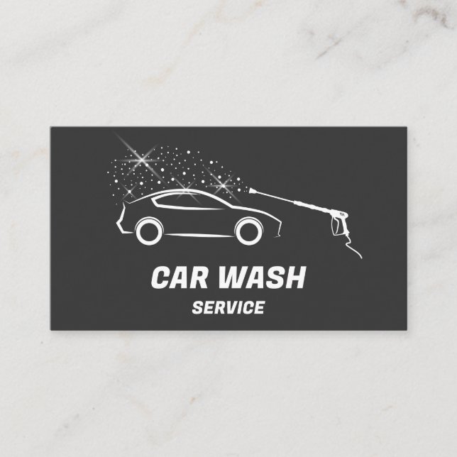 Carte De Visite Service de lavage de voiture nettoyage à haute pre (Devant)