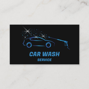Carte De Visite Service de lavage de voiture nettoyage à haute pre
