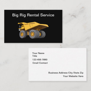 Carte De Visite Service De Location De Construction Big Rig