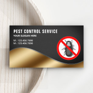Carte De Visite Service de lutte antiparasitaire Black Mesh Gold
