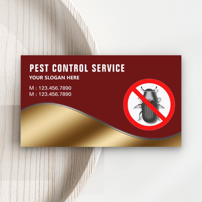 Carte De Visite Service de lutte contre les parasites en or rouge  (Créateur téléchargé)
