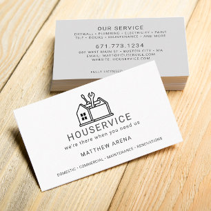 Carte De Visite Service de maintenance pour entrepreneur moderne