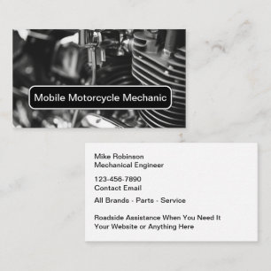 Carte De Visite Service de mécanicien mobile pour motos