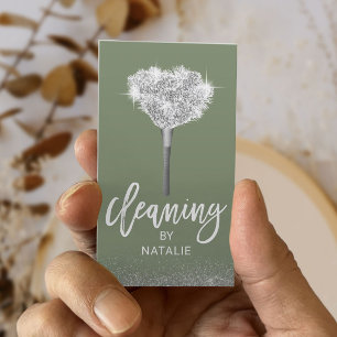 Carte De Visite Service de ménage de la maison Sage Green