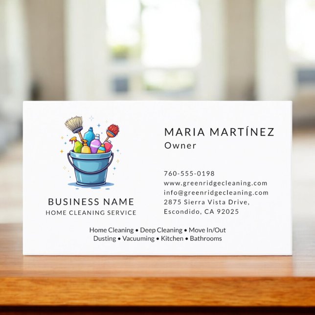 Carte De Visite Service de ménage domestique professionnel (Créateur téléchargé)