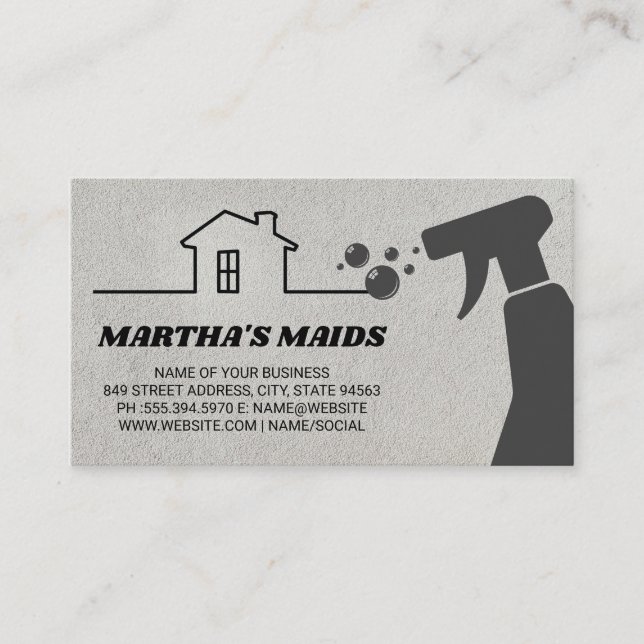 Carte De Visite Service de ménage | Spray nettoyant | Maison (Devant)
