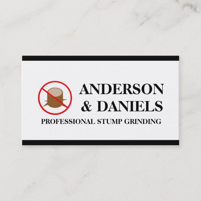 Carte De Visite Service de meulage de retrait d'arbre de pruneau (Devant)