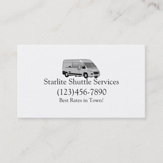 Carte De Visite Service de navette pour le trajet du conducteur (Devant)