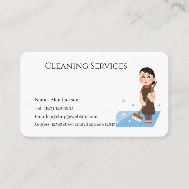 Carte De Visite Service de nettoyage (Devant)