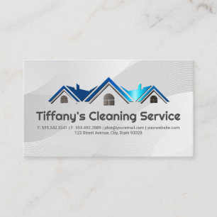 Carte De Visite Service de nettoyage à domicile Logo du toit