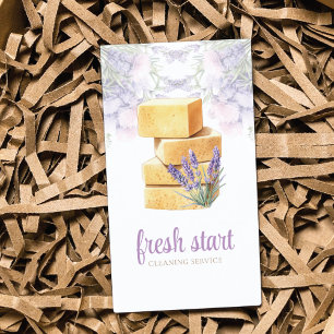 Carte De Visite Service de nettoyage Aquarelle Lavande de savon