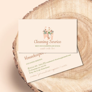 Carte De Visite Service de nettoyage Boîte rose blush