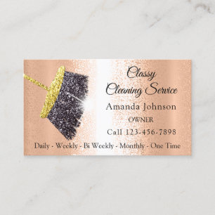 Carte De Visite Service de nettoyage classique Maid Gray Silver Ro