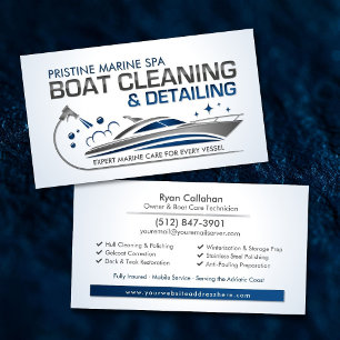 Carte De Visite Service de nettoyage de bateaux de détail marin