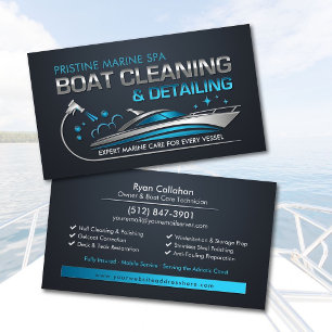 Carte De Visite Service de nettoyage de bateaux de détail marin
