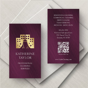 Carte De Visite Service de nettoyage de bureau Concierge