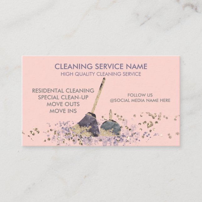 Carte De Visite Service de nettoyage de classe rose sale (Devant)