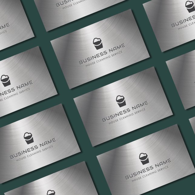 Carte De Visite Service de nettoyage de la maison Boîtier Logo Mét (Créateur téléchargé)