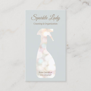 Carte De Visite Service de nettoyage de la maison Bokeh Spray Bott