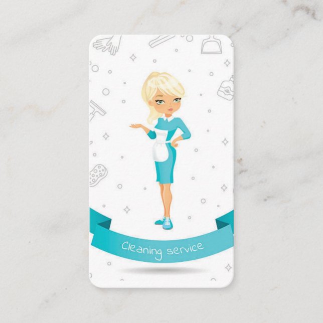 Carte De Visite Service de nettoyage de la maison de femme de cham (Devant)