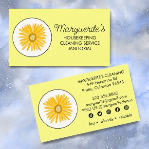 Carte De Visite Service de nettoyage de la maison Logo de la margu