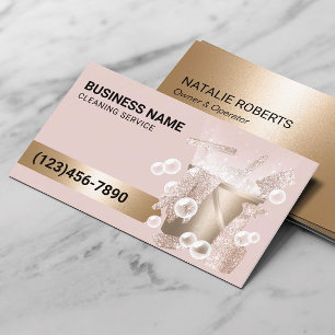 Carte De Visite Service de nettoyage de la maison Moderne Blush Ro