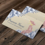 Carte De Visite Service de nettoyage de la maison Vintage Blue Flo<br><div class="desc">Service de nettoyage de la maison Vintage Blue Floral Carte de visite ivoire.</div>