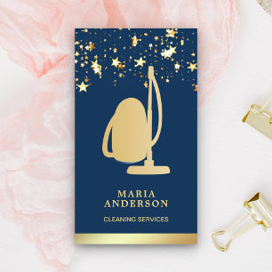 Carte De Visite Service de nettoyage de l'huile d'or Confetti Vacu