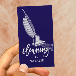 Carte De Visite Service de nettoyage de maison aspirateur rétro ma