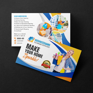 Carte De Visite Service de nettoyage de maison Bureau Entretien Mé