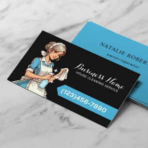 Carte De Visite Service De Nettoyage De Maison Cartoon Maid Entret