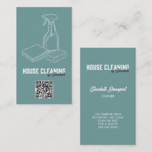 Carte De Visite Service de nettoyage de maison Code QR moderne sar