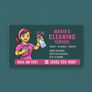 Carte De Visite Service de nettoyage de maison Green Maid