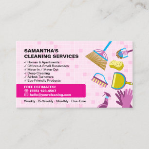 Carte De Visite Service de nettoyage de maison Lady Janitorials Ro