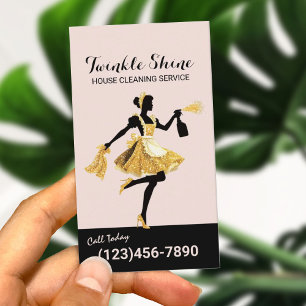 Carte De Visite Service De Nettoyage De Maison Maid Or Blush Rose