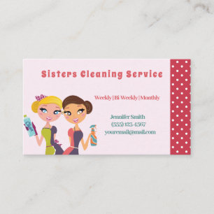 Carte De Visite Service De Nettoyage De Maison Maid Pink