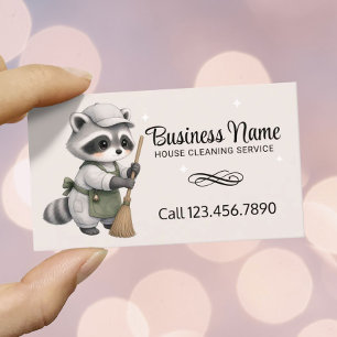 Carte De Visite Service de nettoyage de maison Mignon animal entre