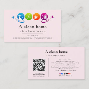 Carte De Visite Service de nettoyage de maison moderne